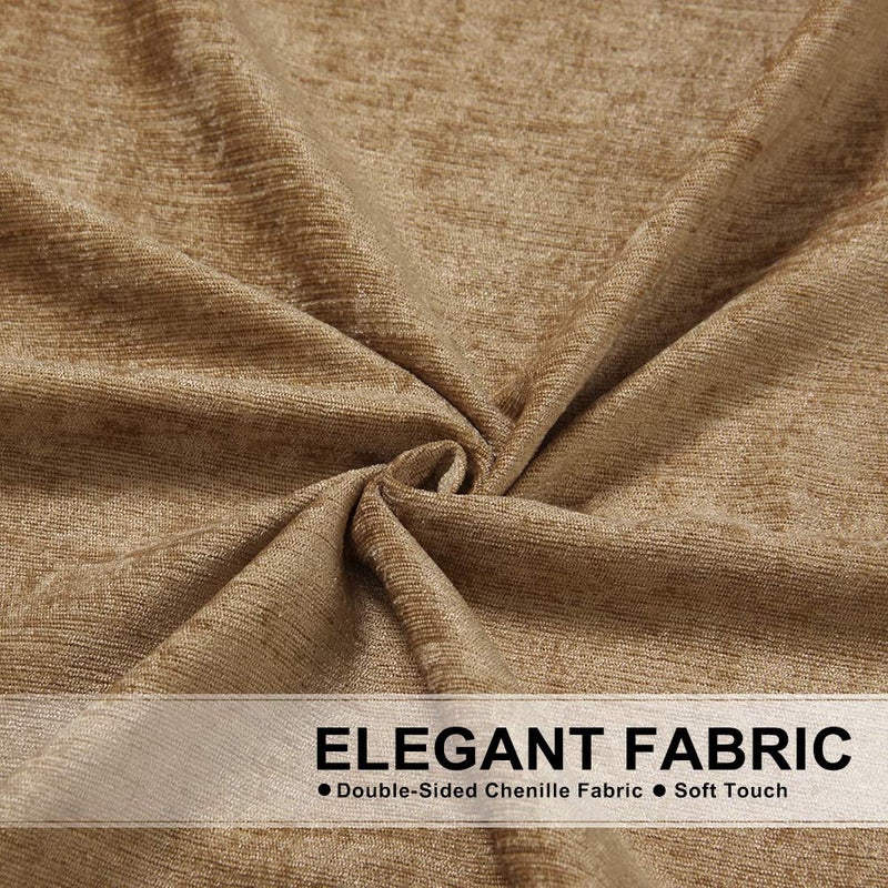 ELKCA Double-Sided Chenille Waterfall Valance for Living Room Luxury Window Curtains Valance for Bedroom (Coffee, W79 Inch, 1 Panel) - Image 5